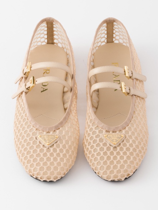 Prada Shoes - Prada Mesh Fabric Double-Strap Ballerina Flats